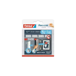 Mounting pad TESA Powerstrips CLICK M + L White Indoor 77723-00020-00