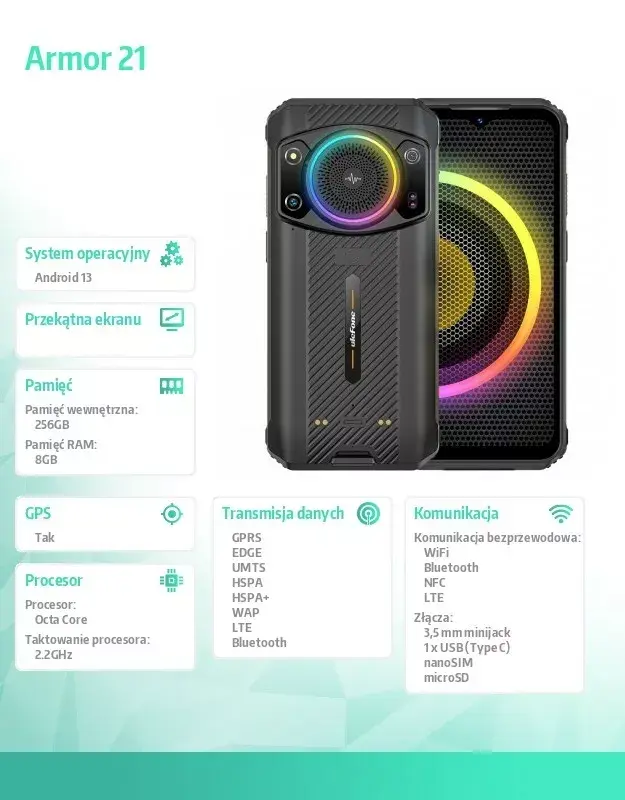 UleFone Armor 21 viedtālrunis 6.58" 8/256GB Photo 21