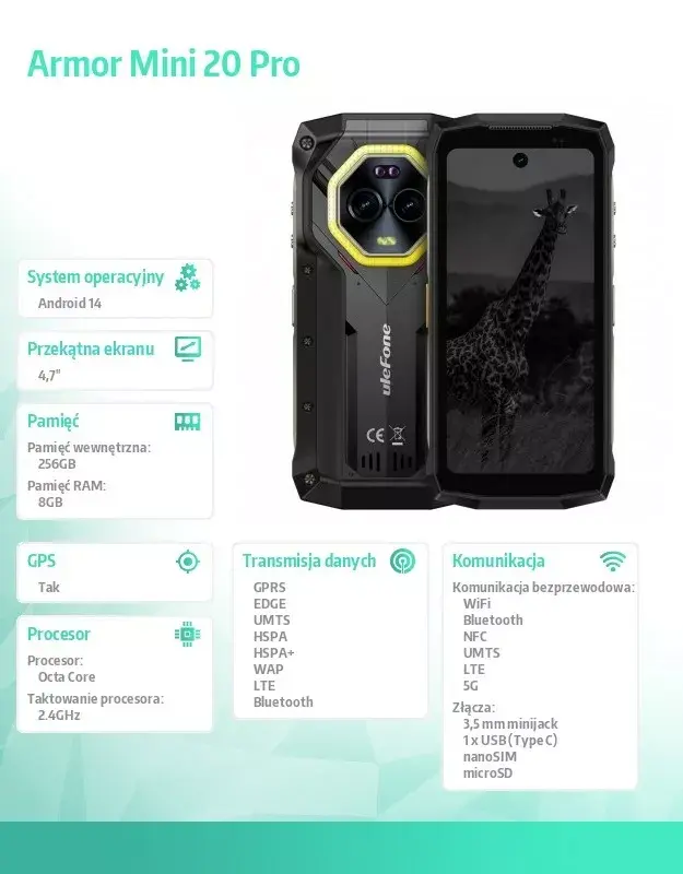 UleFone Armor Mini 20 Pro 4G 6.1" 8/256GB Photo 16
