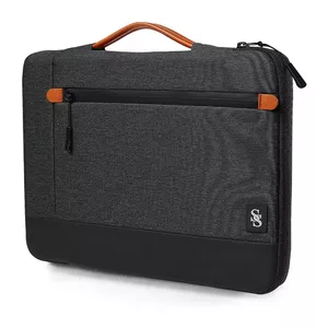 Laptop Sleeve ER Seine Scene Dijon 16 inch Black — protective neoprene sleeve for 16" laptops