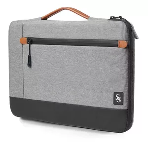 Laptop sleeve ER Seine Scene Dijon for 16-inch laptops, grey, padded protective case