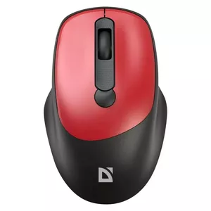 Wireless RF Silent Mouse DEFENDER MM-296 — ambidextrous, 1600 DPI, 2.4 GHz nano receiver, 3 buttons, red