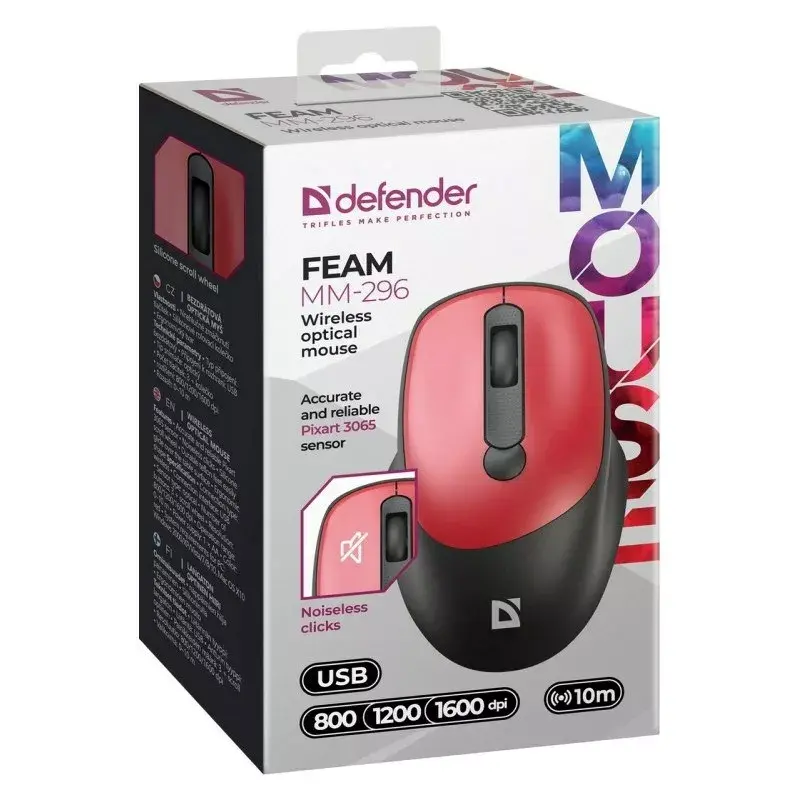 DEFENDER MM-296 Wireless RF Silent Mouse Photo 2