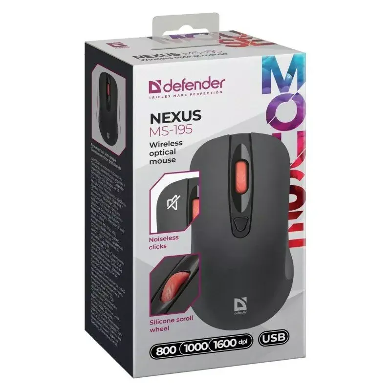 DEFENDER Nexus MS-195 беспроводная бесшумная мышь Photo 7