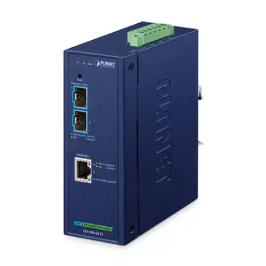 PLANET IP40 Промышленный 2-портовый медиаконвертер 10000 Mbit/s Синий