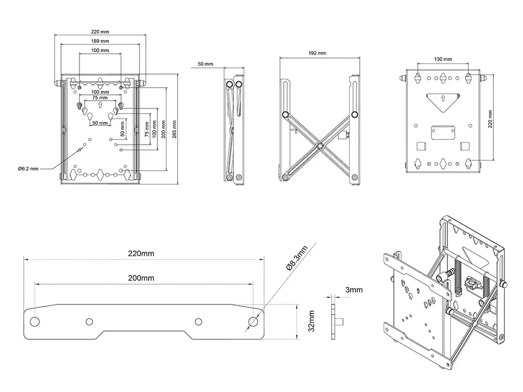 Fiksēta sienas montāža Multibrackets M Public Video Wall Mount Push X Small 200 Photo 6