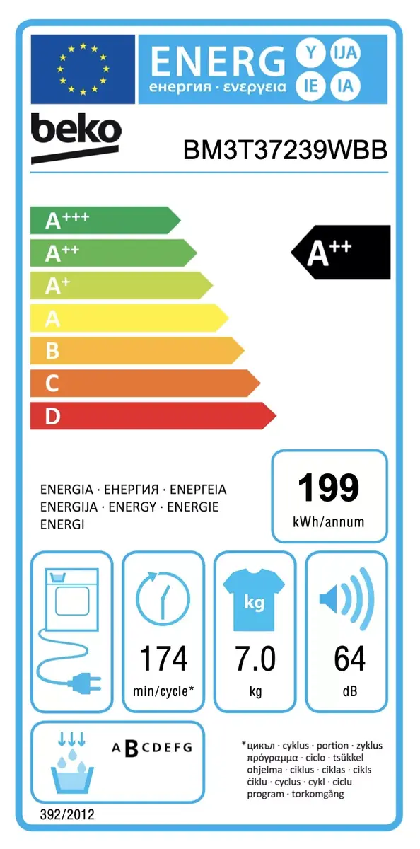 Сушильная машина BEKO BM3T37239WBB тепловой насос 7 кг Photo 8