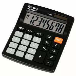 Desktop calculator Eleven SDC805NR — solar-powered compact black design
