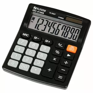Desktop calculator Eleven SDC810NR — compact black design, basic arithmetic functions