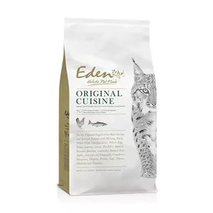 Сухой корм для кошек Eden Original Cousine 10 кг — полноценное питание, 43% белка, 23% жира, без зерна и глютена
