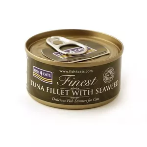Wet cat food FISH4DOGS Tuna fillet with seaweed 70 g pouch — adult, 12% protein, 0.1% fat, 85% moisture