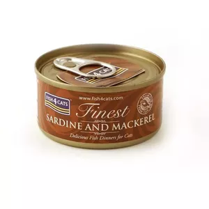 Wet cat food FISH4DOGS Sardine and mackerel pouch 70 g, fish flavor, adult cats, protein 12%, moisture 85%