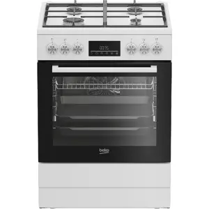 Brīvi stāvoša plīts Beko FBM62330GWDTN Elektriskā Gāzes Melna Balta 72L A