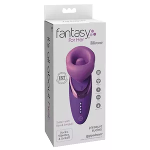 Вибратор Fantasy For Her Pleasure Sucker FFH силиконовый фиолетовый, 17,8 см, USB‑C, режимы сосания и облизывания