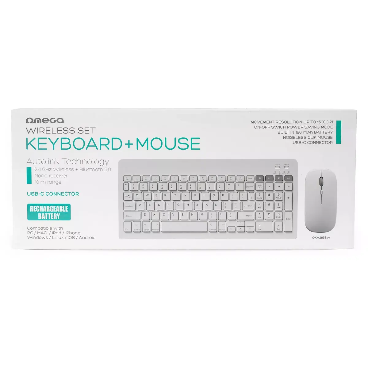 Wireless keyboard & mouse OMEGA OKM2658W Photo 9