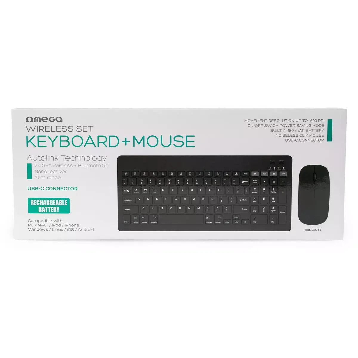 Wireless keyboard and mouse OMEGA OKM2658B Photo 9