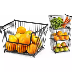 Metal fruit and vegetable basket Vilde two-tier stackable 31×26×22 cm