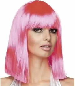 Wig Aster Peruka — adult costume wig, pink (model 529754)