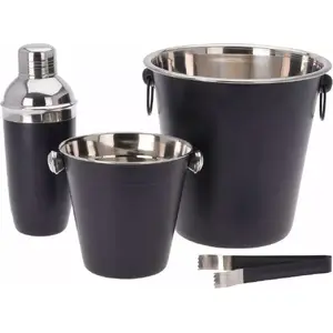 Bar set Excellent Houseware 2x ice bucket, cocktail shaker, ice tongs – barware set