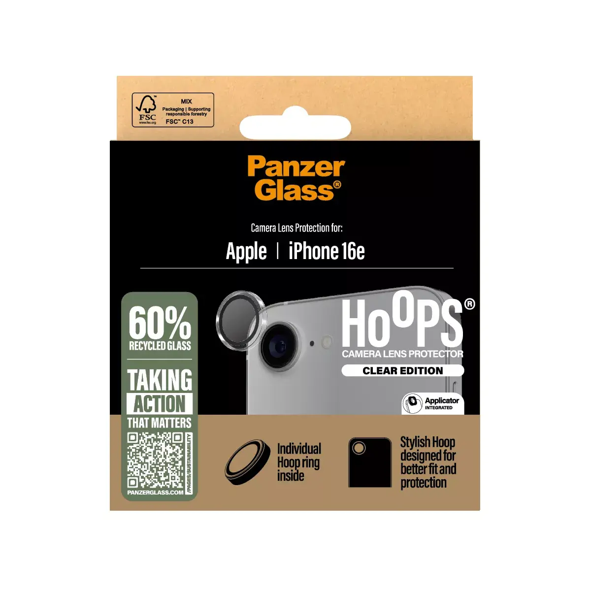 Защитное стекло для камеры PanzerGlass Hoops iPhone 16e Photo 3