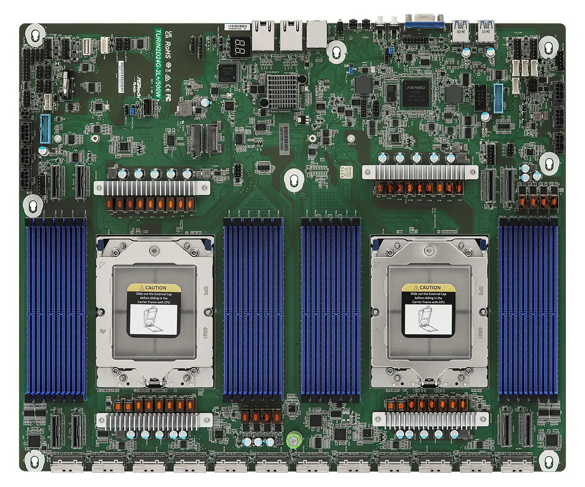 ASRock TURIN2D24G-2L+/500W servera mātesplate ar AMD