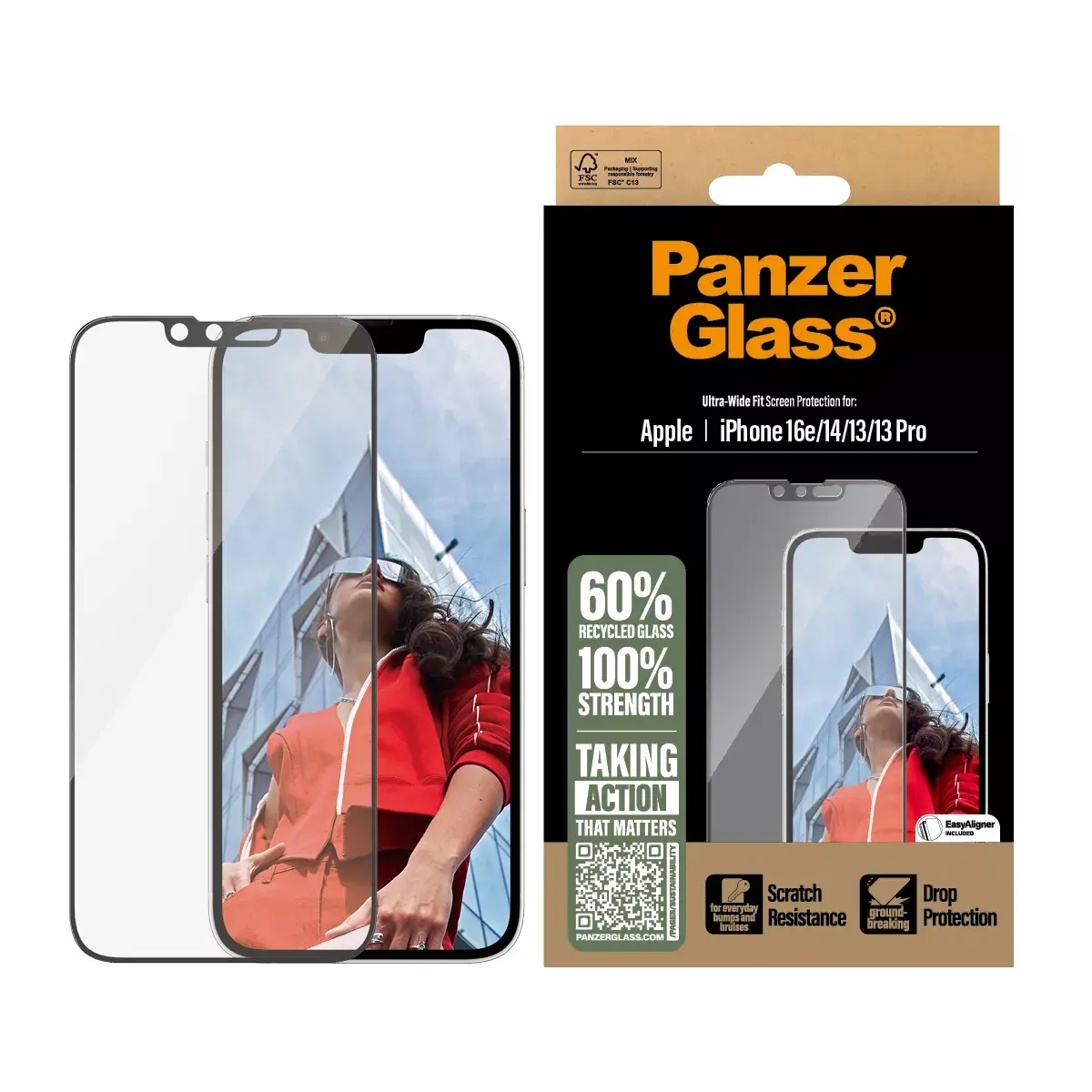 Ekrāna aizsargstikls PanzerGlass iPhone 16e 14 13 13 Pro Photo 2