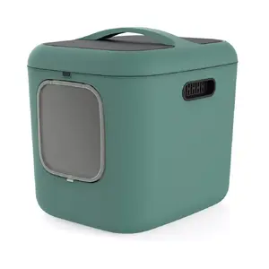 Туалет для кошек rotho Biala XL Green Easy Clean Design — большой пластиковый лоток, 499×576×614 мм, угольный фильтр, отверстие для подвеса