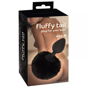Анальная пробка you2toys Silicone Black M — силиконовый хвостик, общая длина 14,2 см, вводимая 7,2 см, Ø макс. 3,5 см