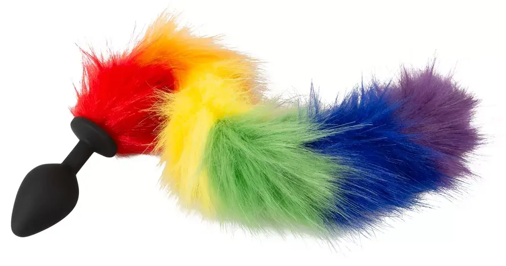 Анальная пробка you2toys Silicone Fluffy Tail Rainbow Photo 3