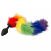 Анальная пробка you2toys Silicone Fluffy Tail Rainbow Photo 3