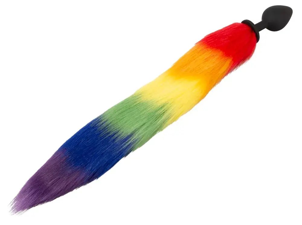 Анальная пробка you2toys Silicone Fluffy Tail Rainbow Photo 4