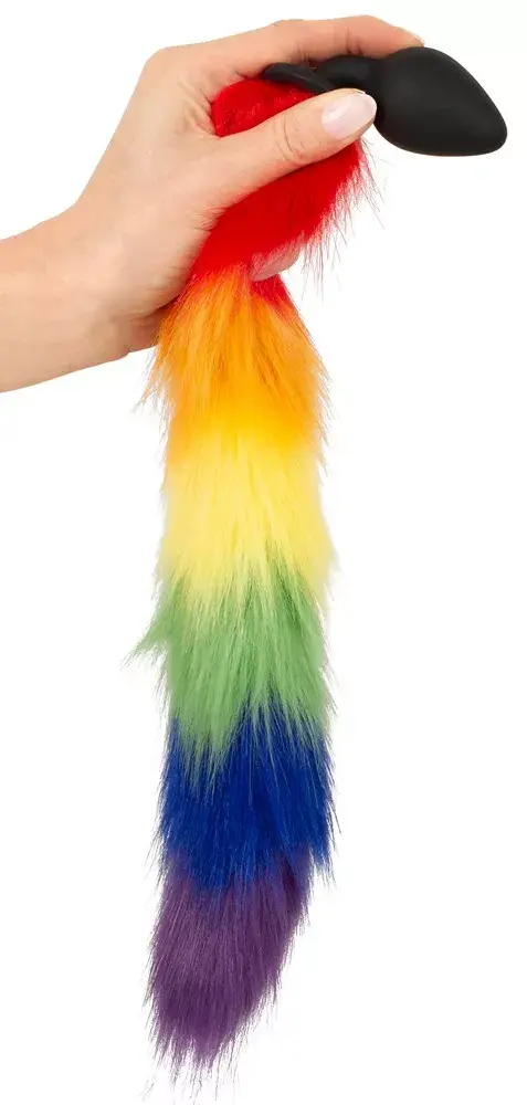 Анальная пробка you2toys Silicone Fluffy Tail Rainbow Photo 6