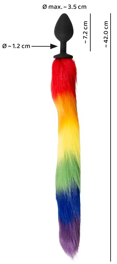 Анальная пробка you2toys Silicone Fluffy Tail Rainbow Photo 7