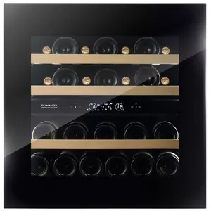 Built-in wine cooler Dunavox DVH-25.65DB.TO dual zone, 25-bottle capacity, beech shelves, push-to-open, energy class F