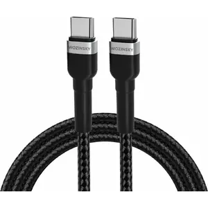 USB-C uz USB-C kabelis Wozinsky WNBCC1 65W Power Delivery, 1 m, melns