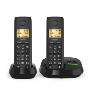 Беспроводной аналог/DECT телефон Gigaset PURE 100A Duo — 2 трубки, громкая связь, определитель номера, 1.5" дисплей, чёрный