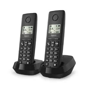 Bezvadu telefons Gigaset PURE 100 Duo ar zvanu identificētāju, ECO DECT GAP, melns