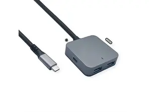 Концентратор VALUE 12.99.1126 — USB 3.2 Gen 2 (Type-C хост) 4 порта (2×A + 2×C) 10000 Мбит/с, чёрный