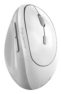 Genius Ergo 8350S Wireless Optical Vertical Mouse RF and Bluetooth 2400 DPI 6 Buttons Right-hand Grey White