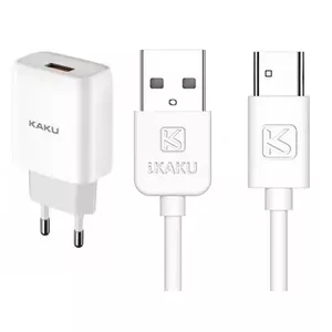 Kaku KSC-396 Gudrais USB Ligzdu 2.4A Tīkla Lādētājs + USB uz Type-C 1m Kabelis