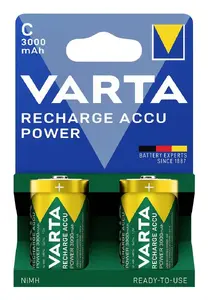 Uzlādējama C tipa baterija Varta 56714 — NiMH, augstums 50 mm, diametrs 2,6 cm, svars 62 g