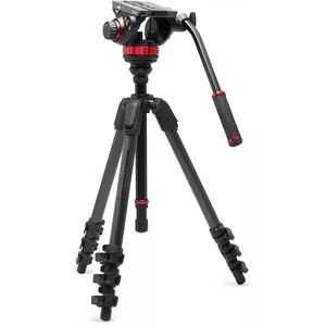 Tripod Manfrotto 055 Video Carbon Black with 502AH head, carbon fiber, professional support