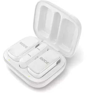 Bezvadu mikrofona sistēma Rode Wireless Micro Lightning — omnidirekcionāls, 48 kHz/24 bitu, 7 h baterija, 100 m, baltā