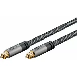 Optiskais TOSLINK kabelis GOOBAY 1 m, Sharkskin Grey, digitālā audio savienojums