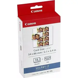 Etiķetes Canon Selphy CP, baltas, 18 gab., KC18IL, termopārneses printeriem, 22 x 17,3 mm