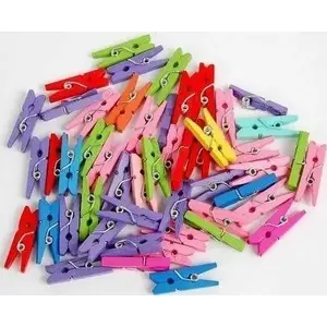 Decorative Clothespins FANDY Color small — decorative wooden clips for crafts and home