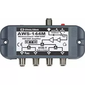Iekštelpju TV antenas pastiprinātājs AMS AWS-144M ar barošanas bloku