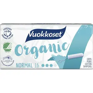 Тампоны Vuokkoset 100% BIO Normal — 16 шт., впитываемость: Normal