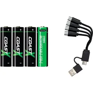 Uzlādējama AA baterija COAST Zithion‑X Mignon ar integrētu USB‑C uzlādes portu, viens elements