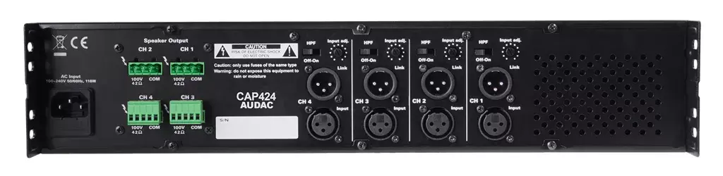 Audac CAP424 audio amplifier 4.0 channels Photo 2